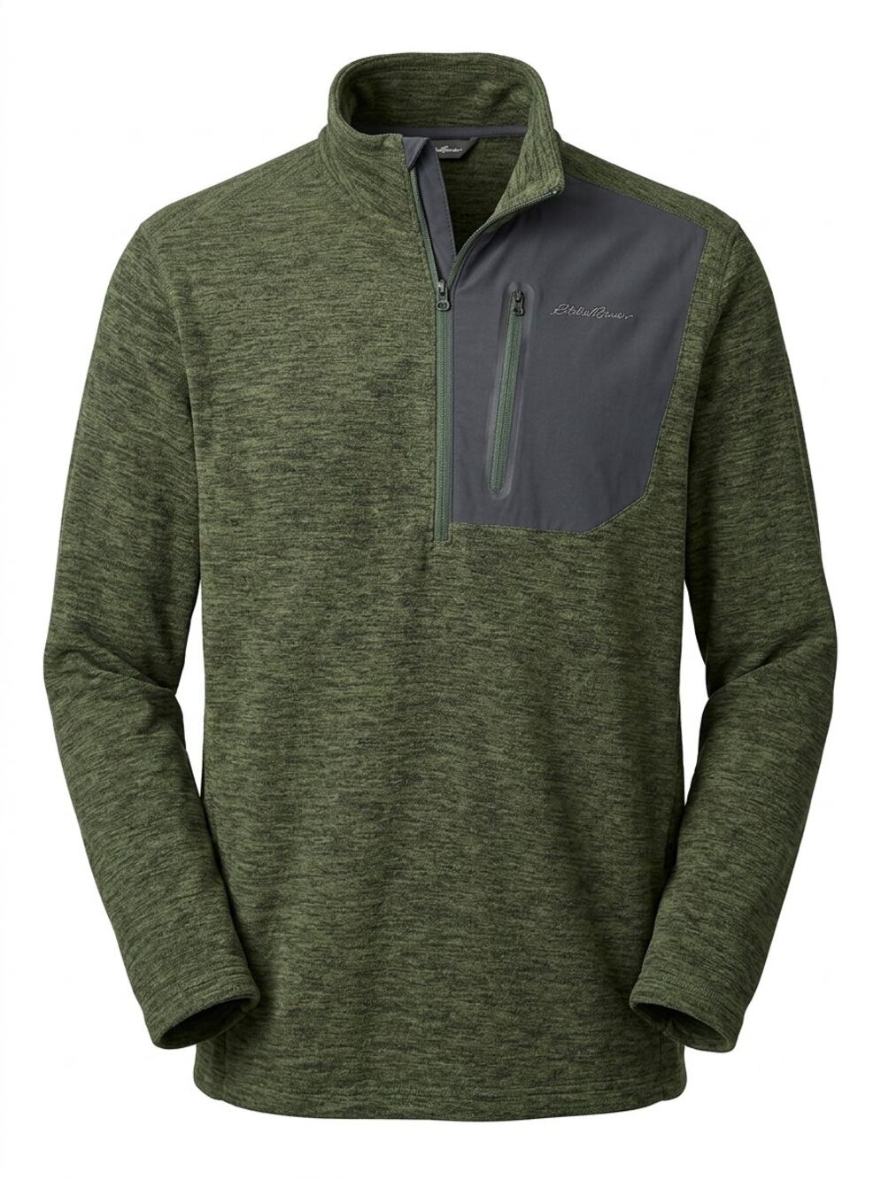 Eddie Bauer Green 1/4 Zip Fleece Pullover Sweatshirt Men Size XL